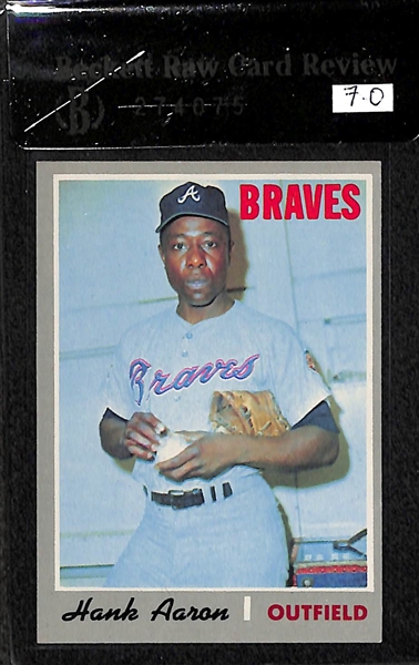 Lot of 2 - 1970 Topps Roberto Clemente & Hank Aaron - Both BVG 7.0