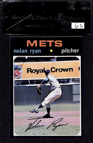 Lot of 2 - 1971 Topps Ted Williams & Nolan Ryan - BVG 8 & 6.5