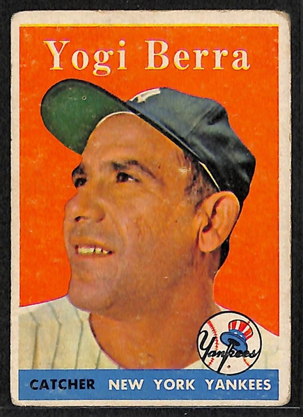 Lot of 5 Star Baseball Cards w. 2 - 1970s Hank Aaron & 1958 Yogi Berra Cards