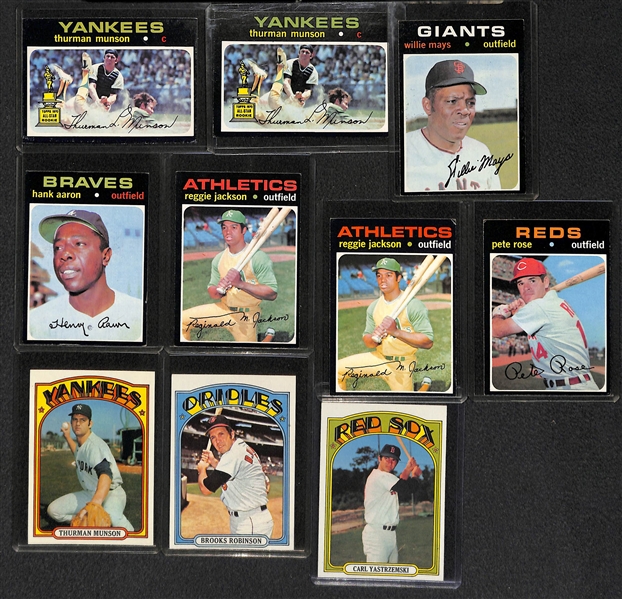 Lot of 125 Topps Baseball Cards from 1971 & 1972 w. 1971 Munson (2)