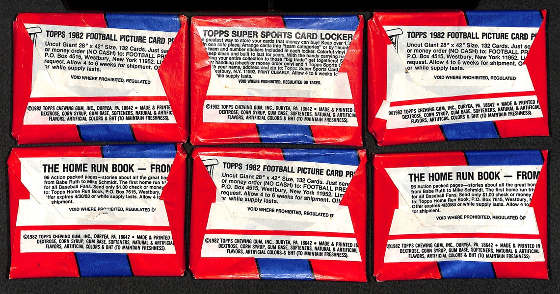 Lot of 15 Topps Football Cards from 1956-1979 & 6 Sealed 1982 Football Packs w. 1956 Lenny Moore RC
