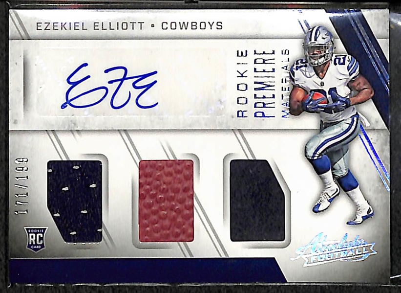 2016 Panini Absolute Ezekiel Elliott Autograph Rookie Jersey Card /199