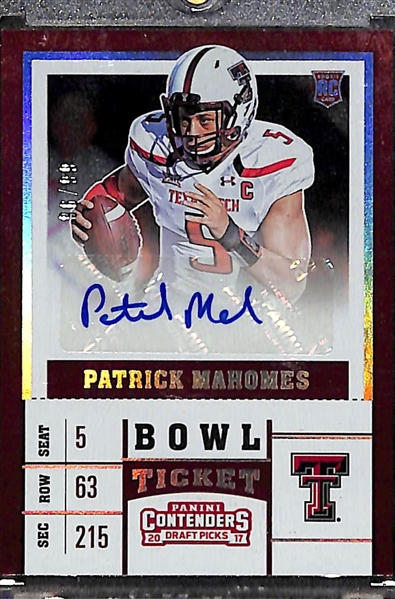 2017 Panini Contenders Draft Patrick Mahomes Autograph Rookie Card 96/99