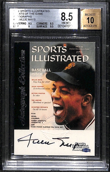 1999 Fleer Sports Illustrated Willie Mays Autograph Card BGS 8.5 (w/ 10 Autograph Grade)