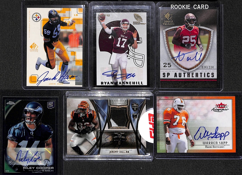 Lot Of 50 Football Autograph Card w. Jack Ham & Ryan Tannehill