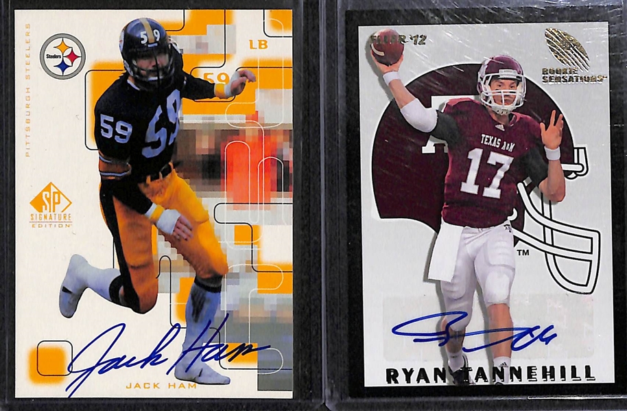 Lot Of 50 Football Autograph Card w. Jack Ham & Ryan Tannehill
