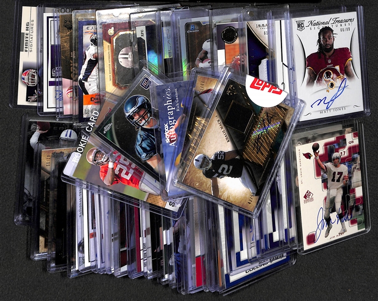 Lot Of 50 Football Autograph Cards w. McCarron, Mack, Gannon