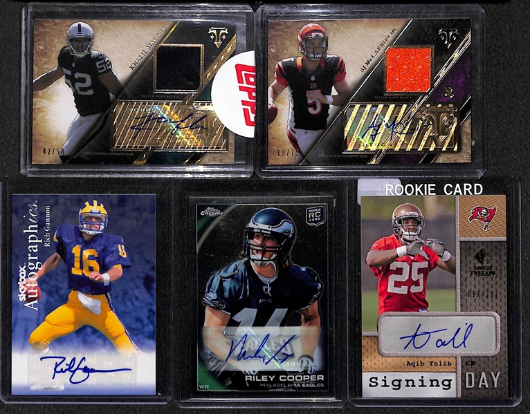 Lot Of 50 Football Autograph Cards w. McCarron, Mack, Gannon