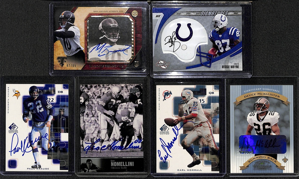Lot Of 40 Football Autograph Cards w. Reggie Wayne & Martavis Bryant