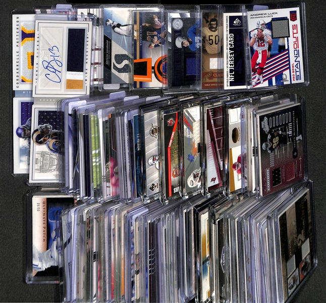 Lot Of 77 Football Relic Cards w. Andrew Luck & Brian Urlacher