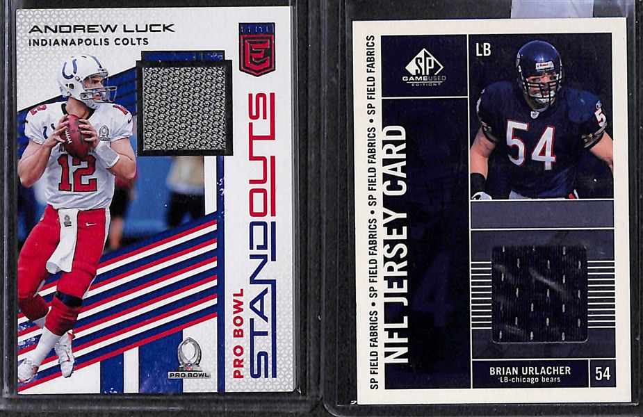 Lot Of 77 Football Relic Cards w. Andrew Luck & Brian Urlacher