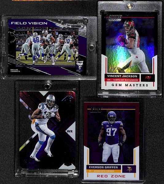 Lot Of 4 Low Numbered Football Parallel Cards w. Prescott /5