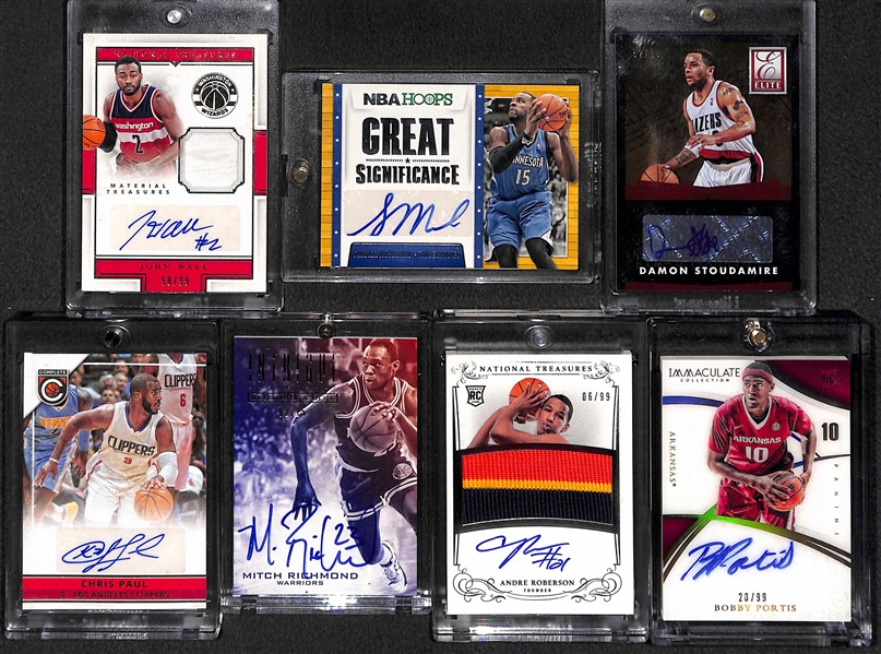 Lot Of 7 Basketball Autograph Cards w. John Wall & Chris Paul