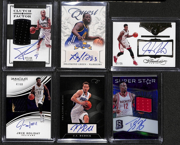 Lot Of 6 Basketball Autograph Cards w. Holiday & Parker