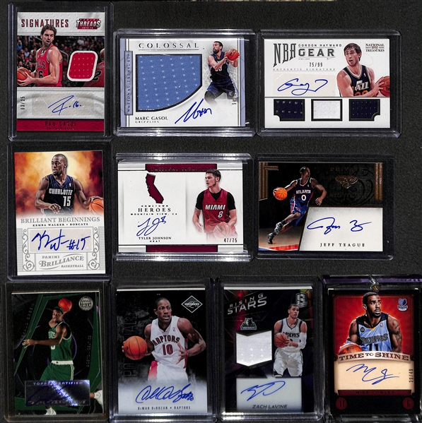 Lot Of 10 Basketball Autograph Cards w. Gasol & Walker