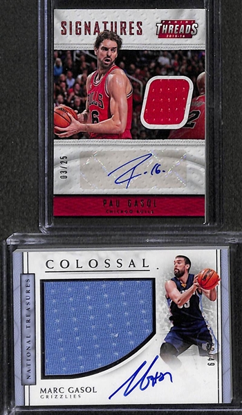 Lot Of 10 Basketball Autograph Cards w. Gasol & Walker