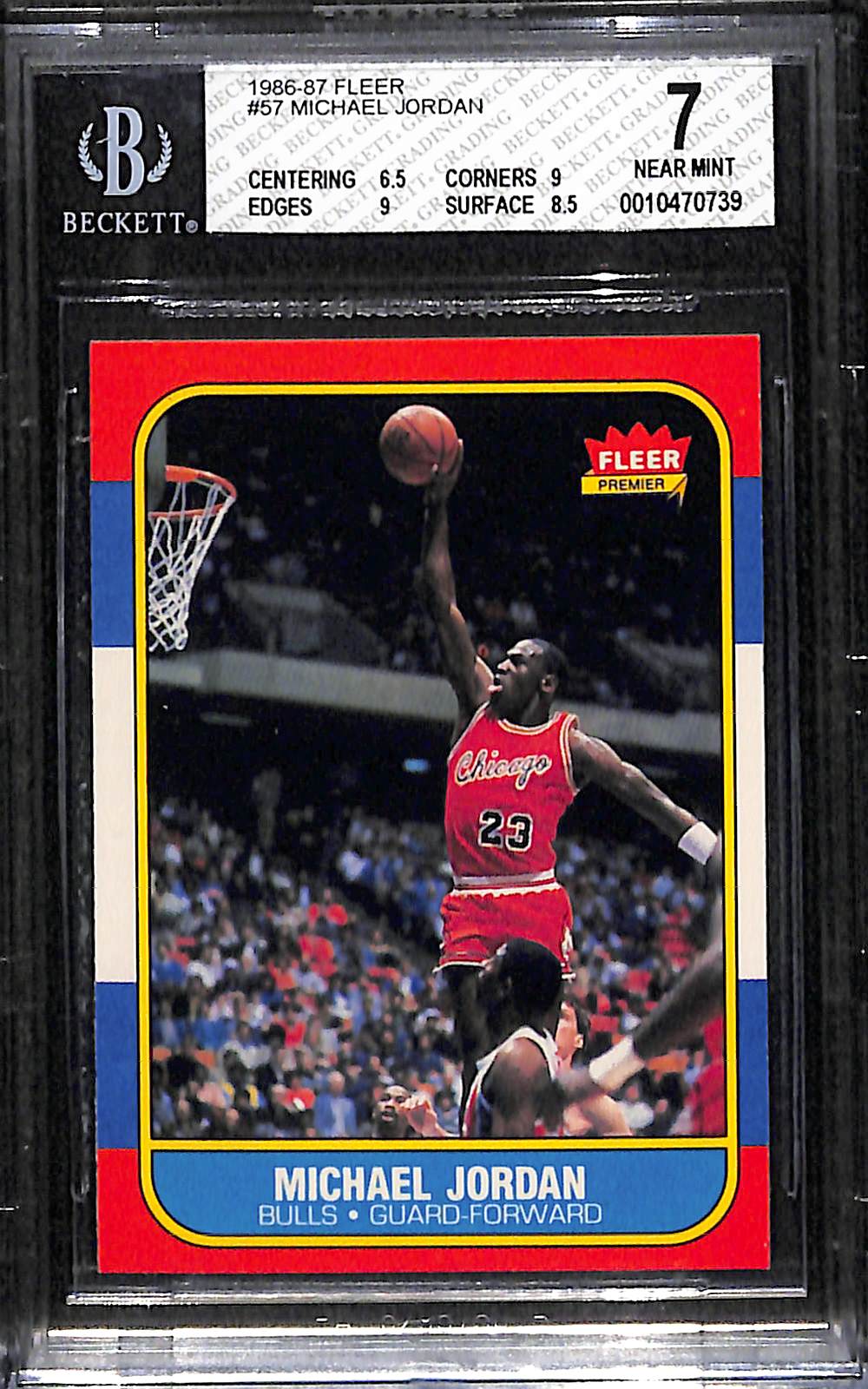 Lot Detail - 1986-87 Fleer Michael Jordan Rookie Card Graded BGS 7 ...