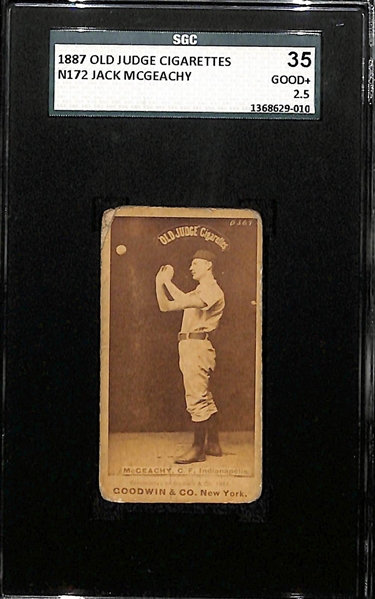 1887 Old Judge Cigarettes N172 Jack McGeachy Card SGC 2.5