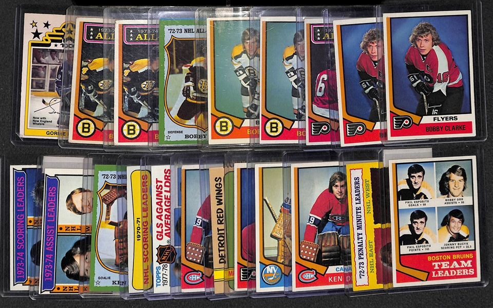 Lot of (21) Vintage Hockey Cards w/ Howe, Orr, Clarke, Dryden