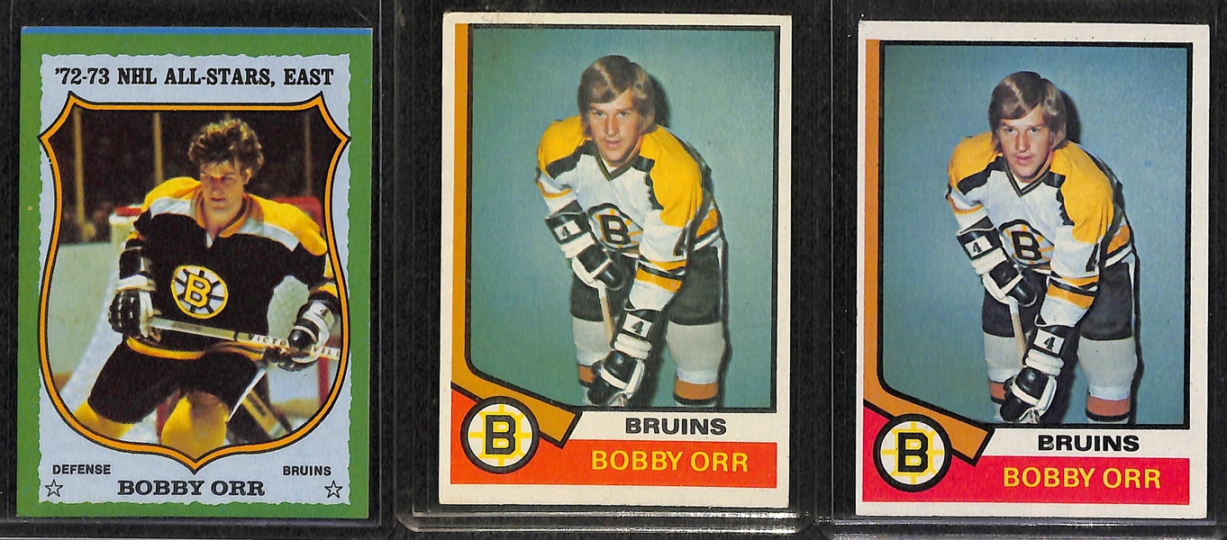 Lot of (21) Vintage Hockey Cards w/ Howe, Orr, Clarke, Dryden