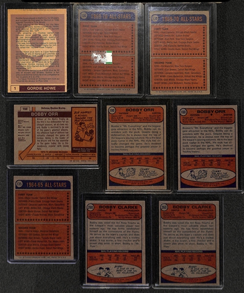 Lot of (21) Vintage Hockey Cards w/ Howe, Orr, Clarke, Dryden