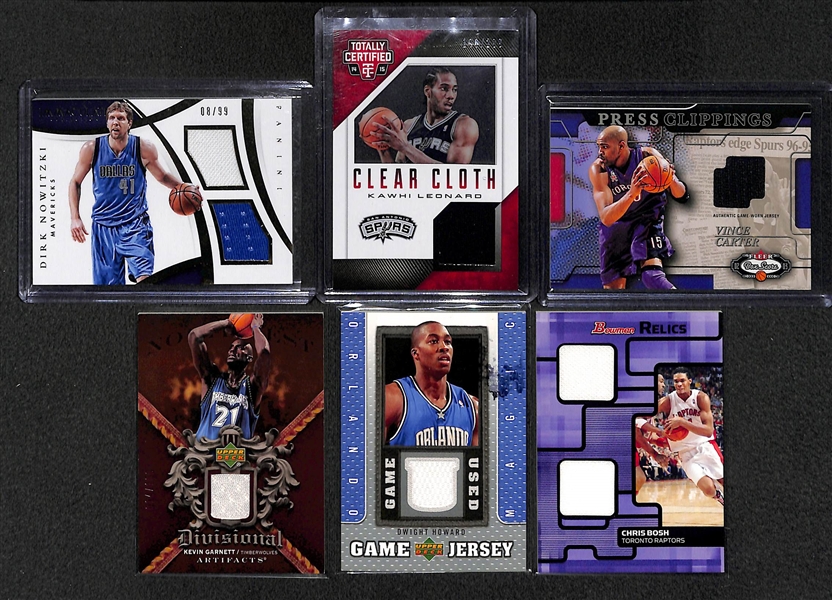 Lot Of 64 Basketball Relic Cards w. Leonard & Nowitzki