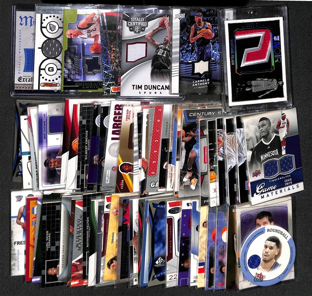 Lot Of 65 Basketball Relic Cards w. Westbrook & Kidd
