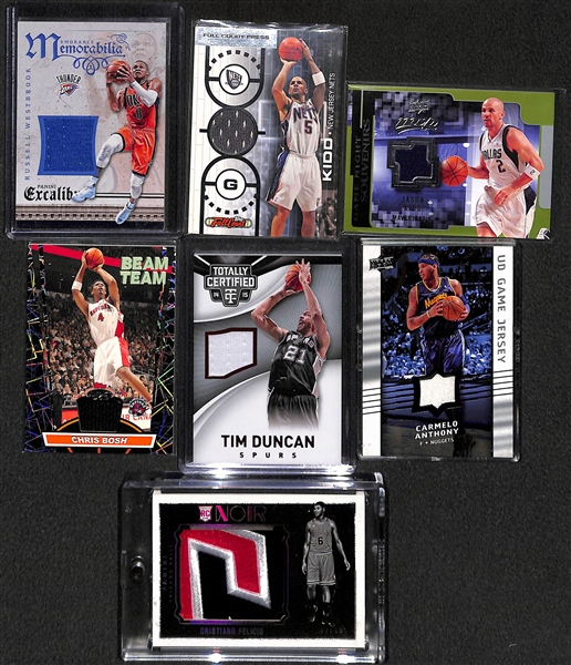 Lot Of 65 Basketball Relic Cards w. Westbrook & Kidd