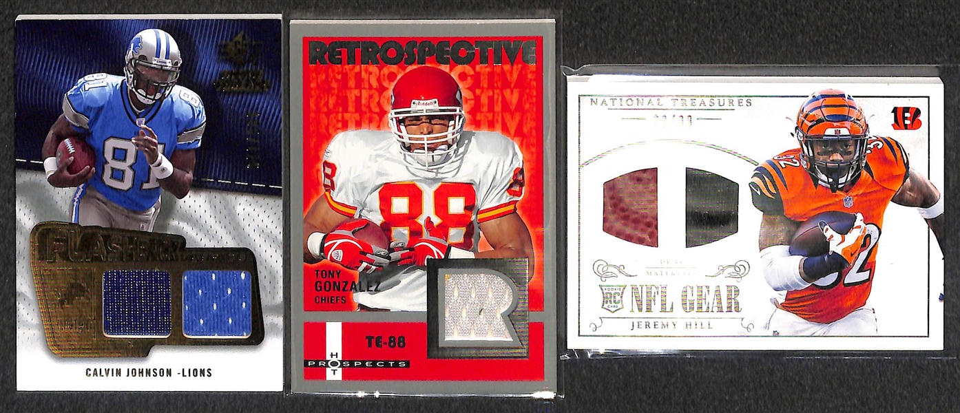 Lot Of 117 Football Relic Cards w. Flacco & Vick