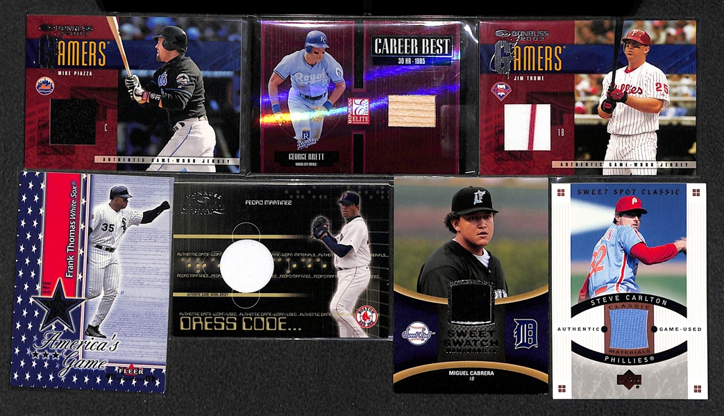 Lot OF 46 HOF & Stars Baseball Relic Cards w. Brett & Piazza