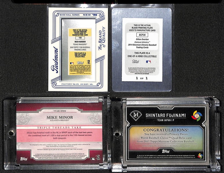 Lot Of 4 Baseball 1/1 Cards w/ Fujinami Patch