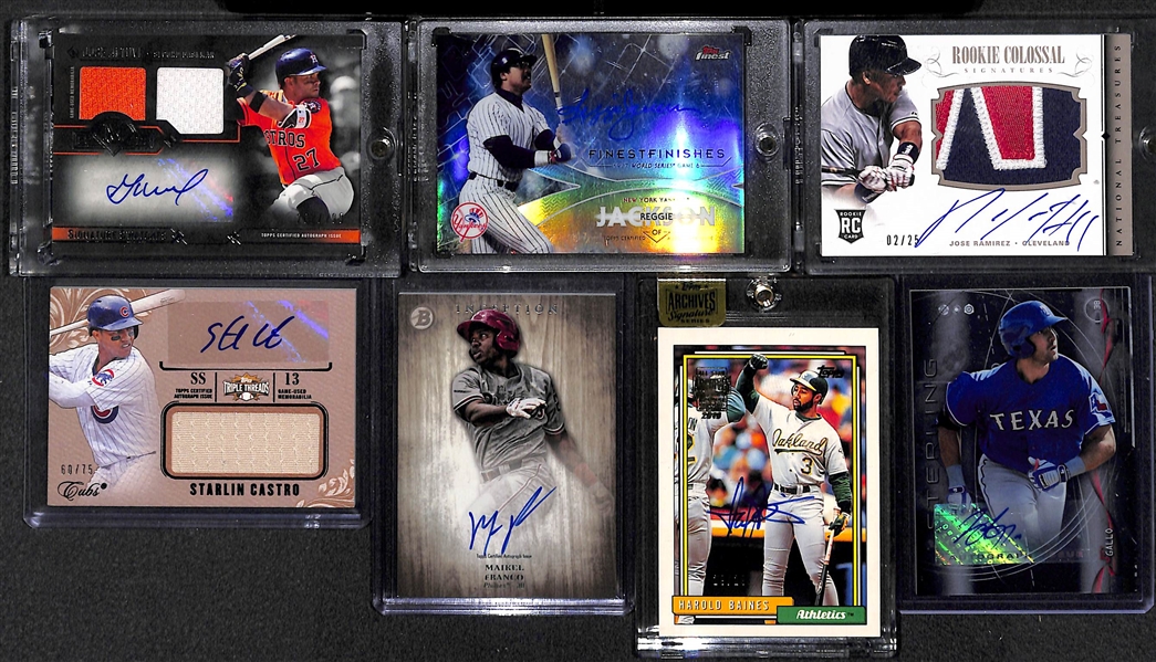 Lot OF 7 Baseball Stars Autograph Cards w. Altuve & R. Jackson