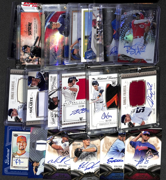 Lot Of 22 Baseball Autograph Cards w. Conforto & Yelich