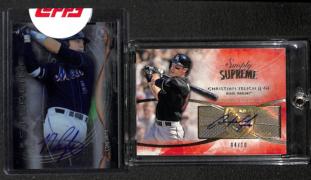 Lot Of 22 Baseball Autograph Cards w. Conforto & Yelich
