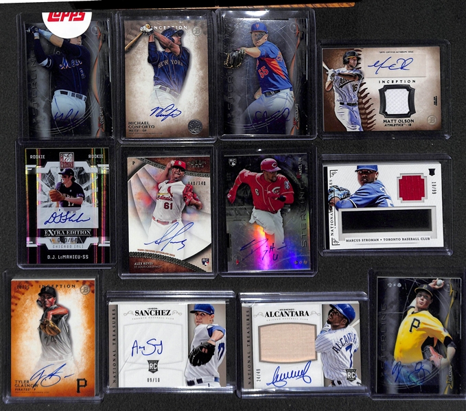 Lot Of 12 Baseball Autograph Rookie Cards w. Conforto & Syndergaard