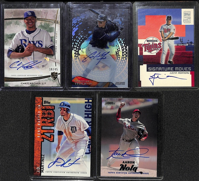 Lot Of 60 Baseball Autograph Cards w. Archer - Nola - Yelich