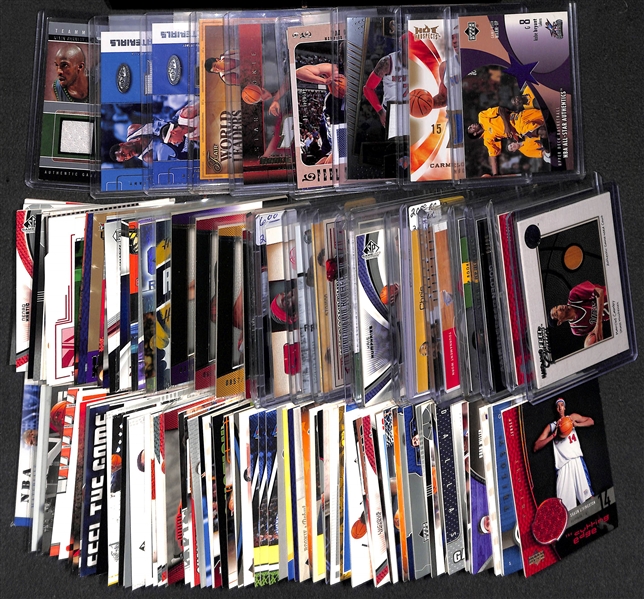 Lot Of 115 Basketball Relic Cards w. Kobe Bryant, Allen Iverson, & Carmelo Anthony