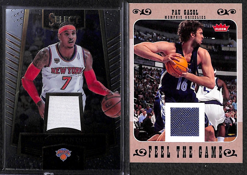 Lot Of 115 Basketball Relic Cards w. Kobe Bryant, Allen Iverson, & Carmelo Anthony