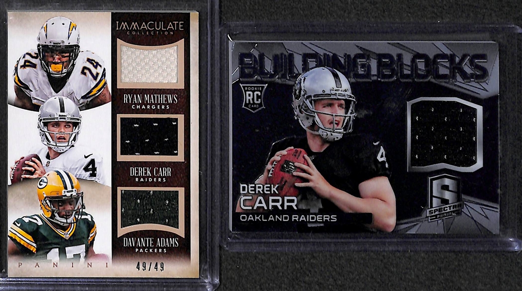 Lot Of 42 Football Stars & HOF Relic Cards w. Garoppolo & Beckham