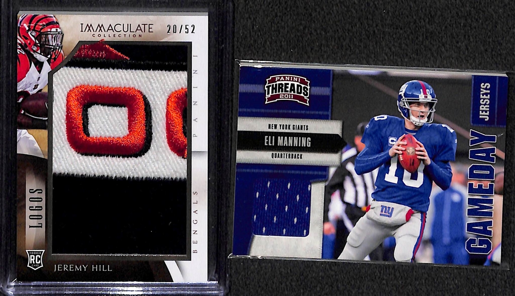 Lot Of 42 Football Stars & HOF Relic Cards w. Garoppolo & Beckham