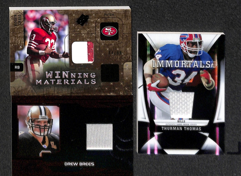 Lot Of 42 Football Stars & HOF Relic Cards w. Garoppolo & Beckham