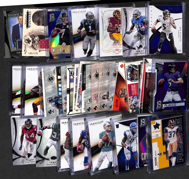 Lot Of 34 Football Relic & Numbered Cards w. Roethlisberger  & Newton