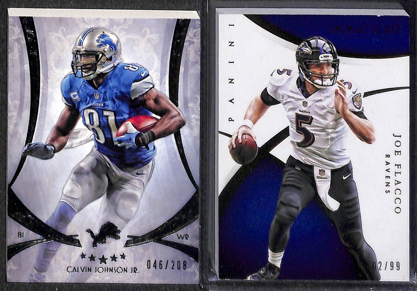 Lot Of 34 Football Relic & Numbered Cards w. Roethlisberger  & Newton