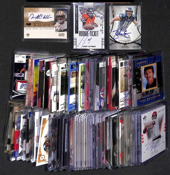 Lot Of 74 Football Autograph Cards w. Zach Ertz