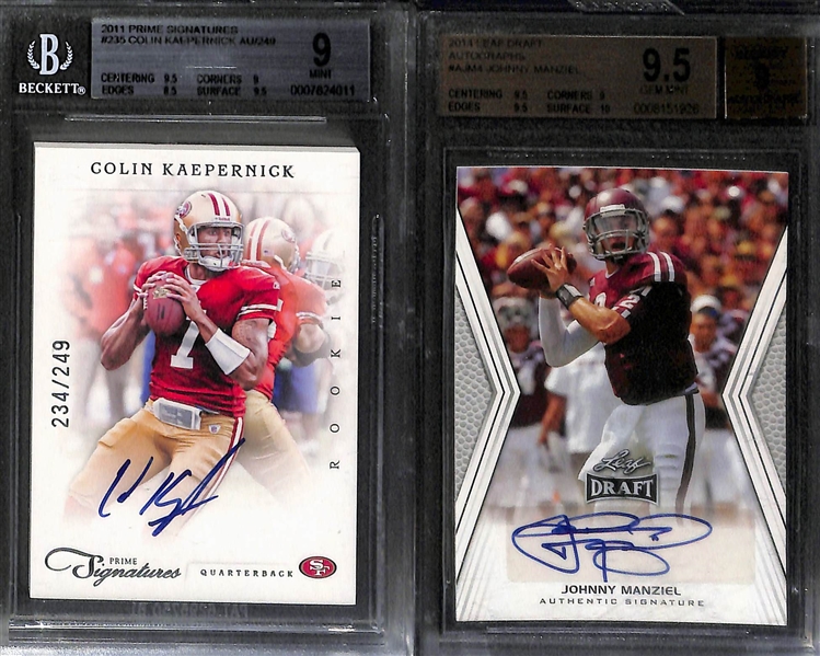 Lot Of 7 Football Graded Cards w. 2 Joe Flacco Autographs