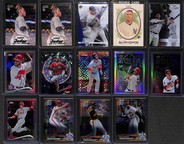 Lot Of 113 Baseball Stars Cards w. Judge - Harper - Trout