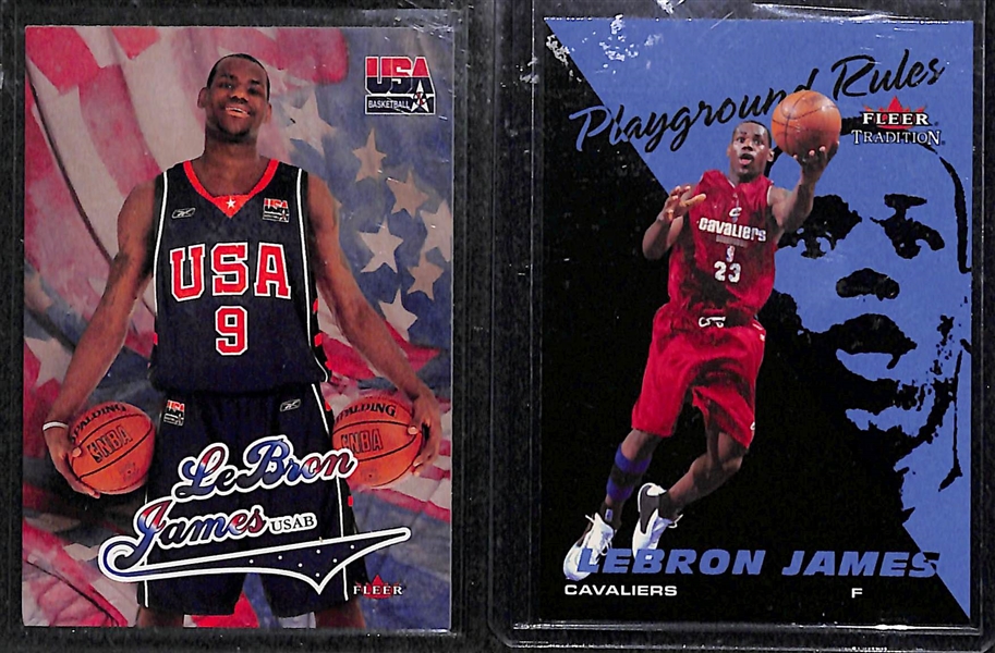 Lot Of 125 LeBron James Assorted Cards w. Rookies