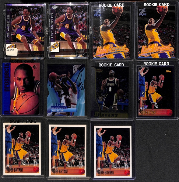 Lot Of 225 Kobe Bryant Assorted Cards w. Rookies