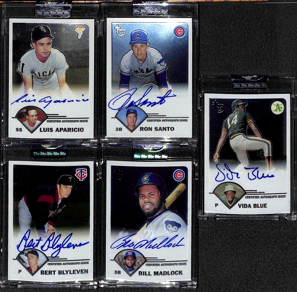 Mixed Lot Of Baseball Autos/Relics/Refractors w. Santo & Aparicio