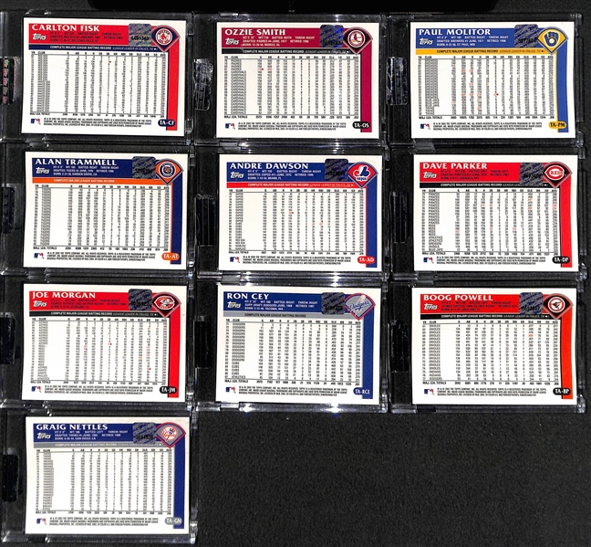 Lot Of 10 2003 Topps Chrome Retired Autograph Cards w. Fisk & Smith
